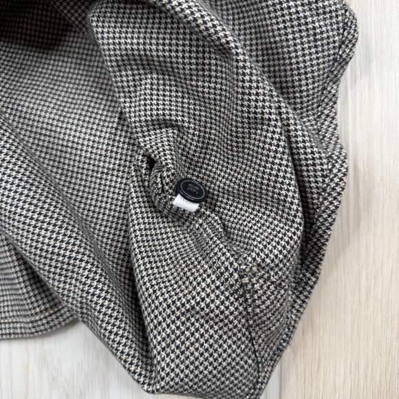 Relwen Mens Camel Black Houndstooth Stretch Workwear Button Up Shirt Size S NWT - Picture 3 of 11